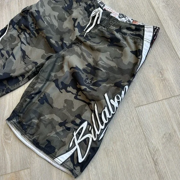 VTG Billabong Board Shorts Mens 36‎ Black Mark Occhilupo Surfing Australia Y2K Shorts